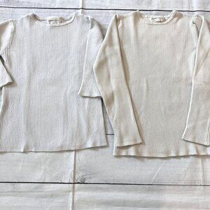 MemaKnits Bundle Of 2 Ribbed Crewneck Sweaters